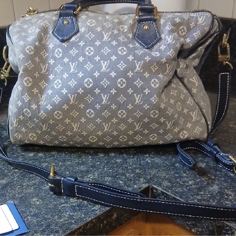 Louis Vuitton Navy and White Monogram Shoulder Bag
